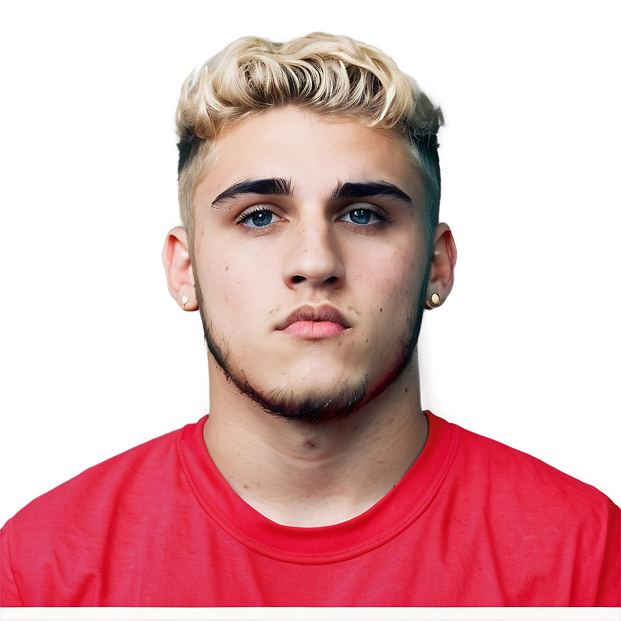 Blonde Haired Manin Red Shirt PNG image