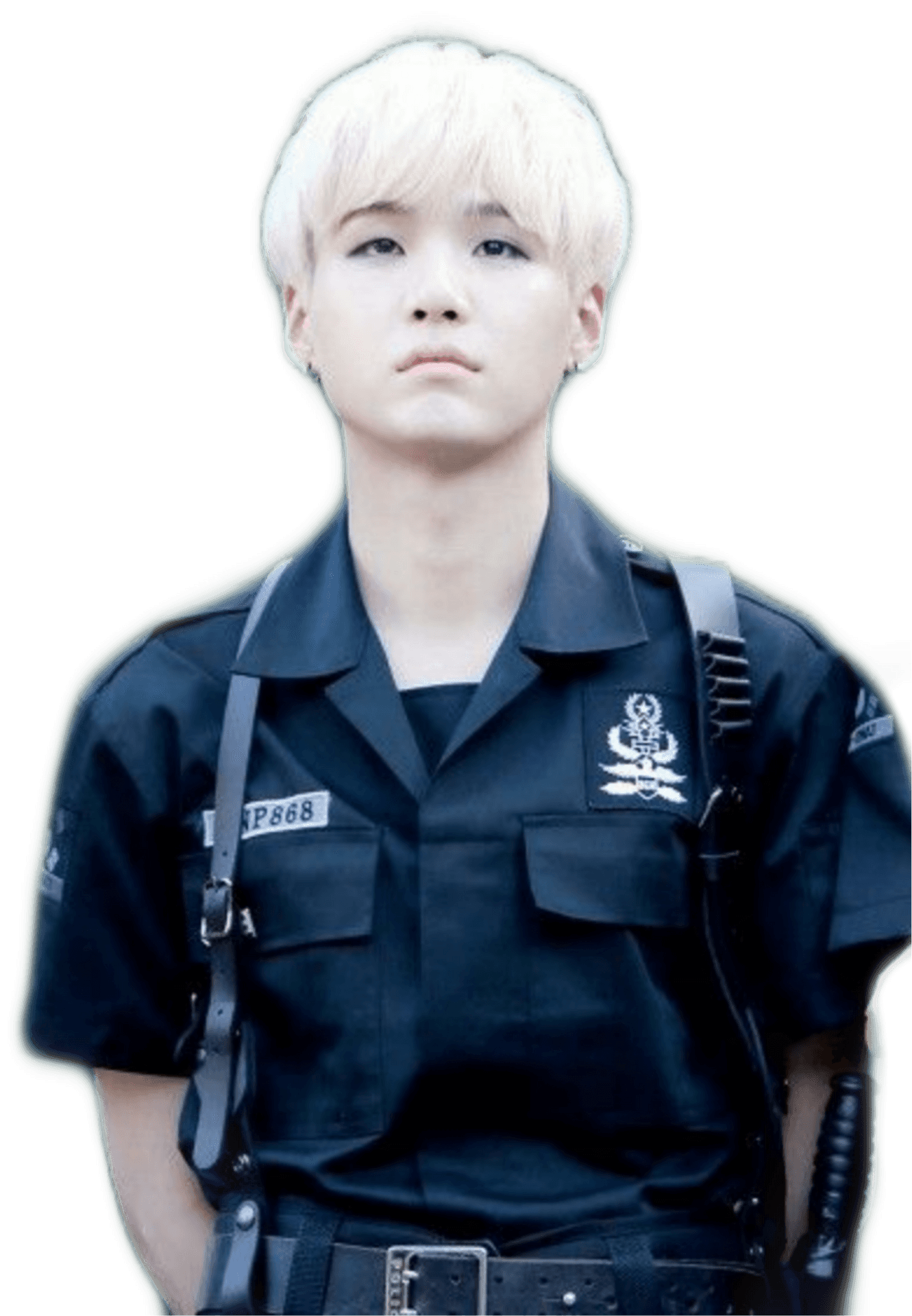 Blonde Haired Policeman Uniform PNG image