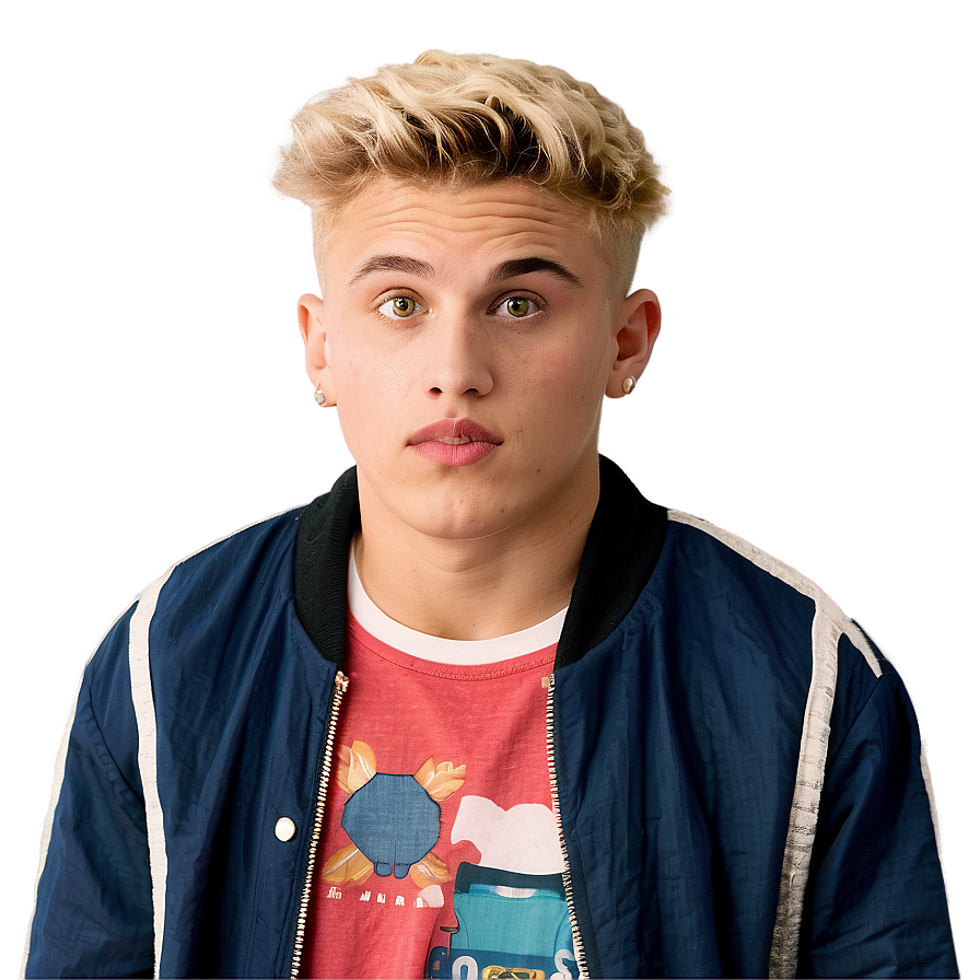 Blonde Haired Young Manin Casual Wear PNG image