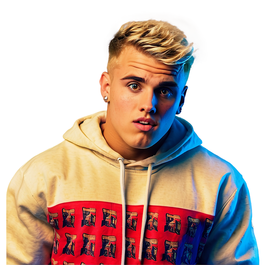 Blonde Haired Young Manin Hoodie PNG image