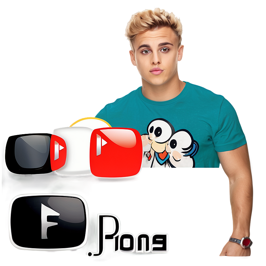 Blonde Man Social Media Icons PNG image