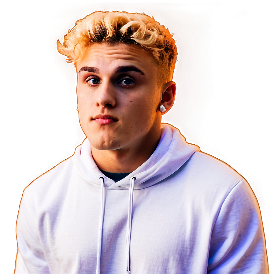 Blonde Manin White Hoodie PNG image