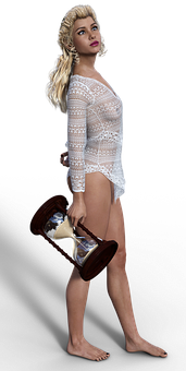 Blonde Model With Hourglass PNG image