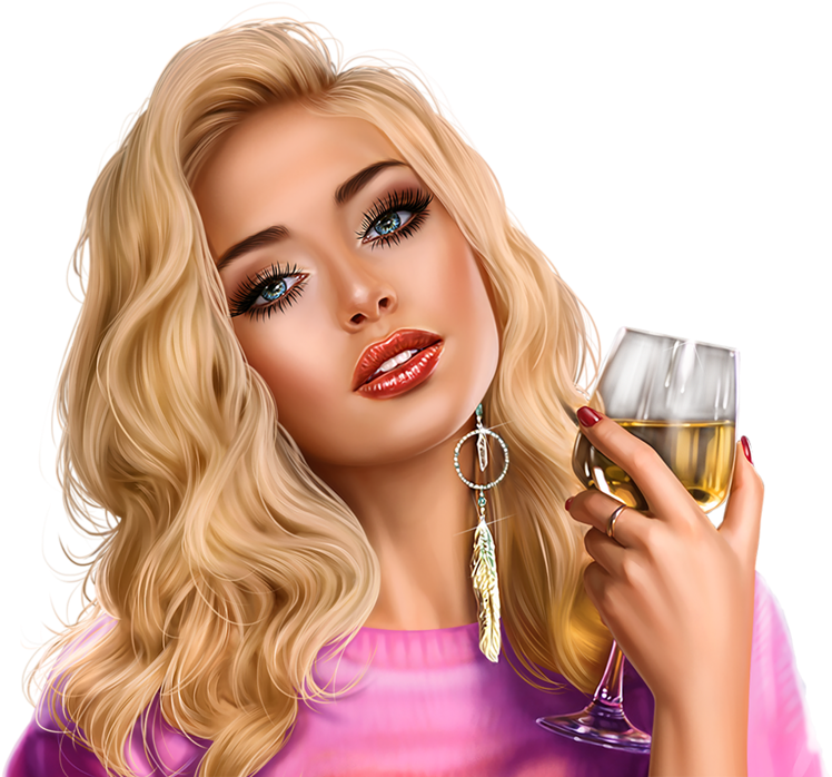 Blonde Pinup With Champagne PNG image