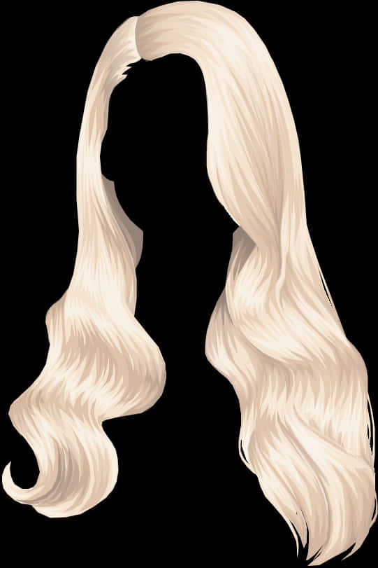 Blonde Silhouette Long Hair Illustration PNG image