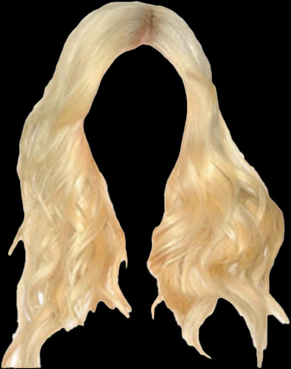 Blonde Wavy Hairpiece PNG image