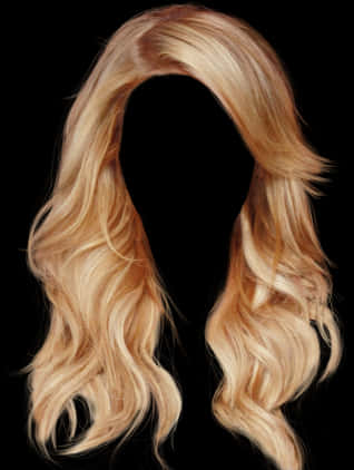 Blonde Wavy Hairstyle Black Background PNG image