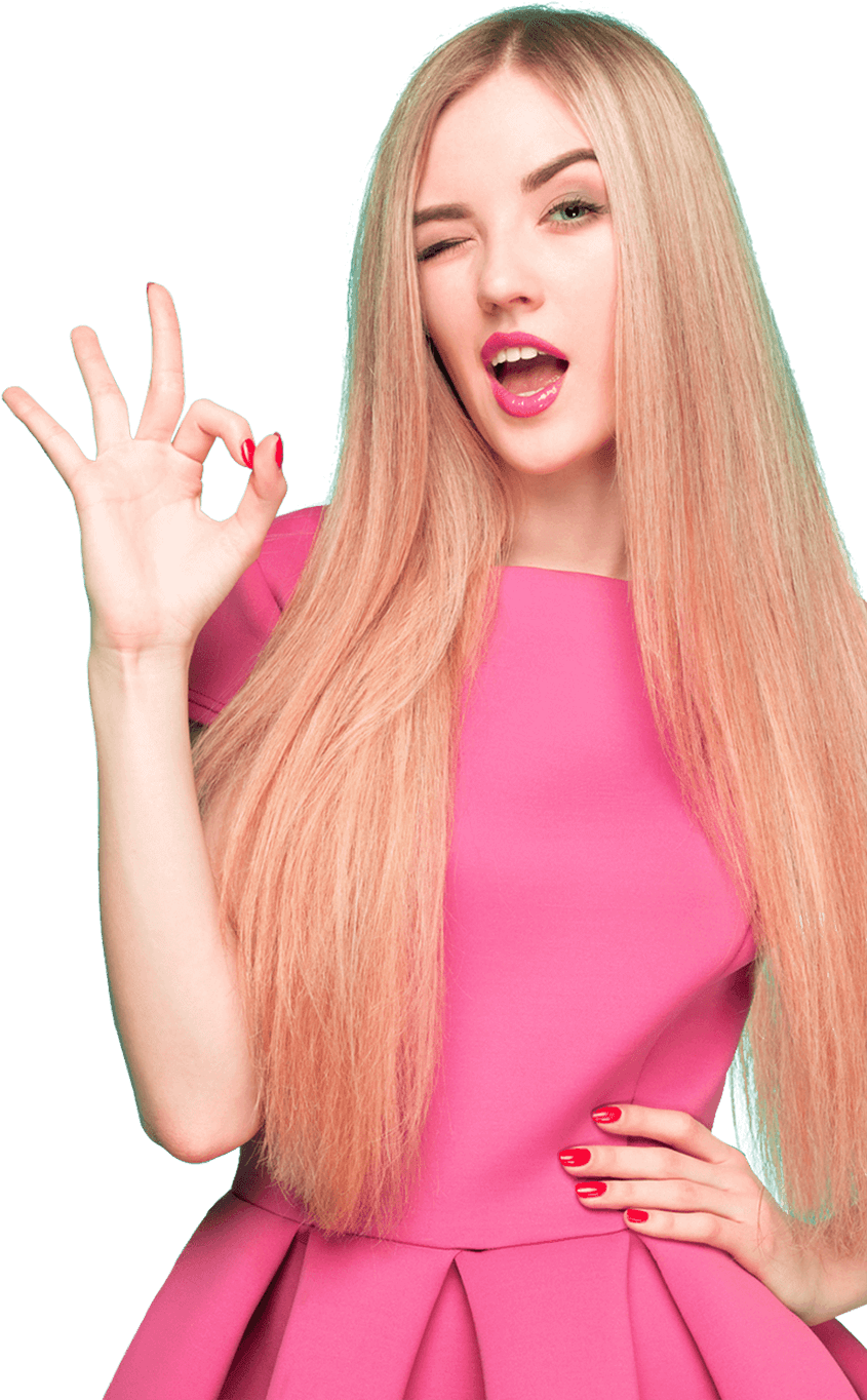 Blonde Woman Giving O K Sign PNG image