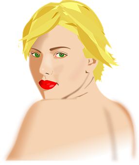 Blonde Woman Vector Portrait PNG image