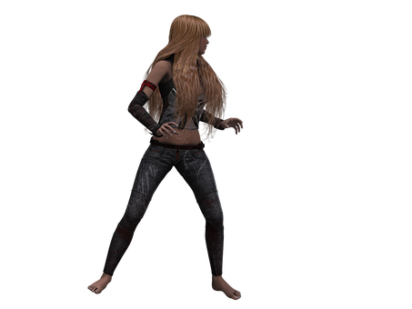 Blonde3 D Character Model PNG image