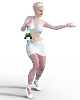 Blonde3 D Character Pointing PNG image