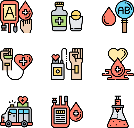 Blood Donation Icons Set PNG image