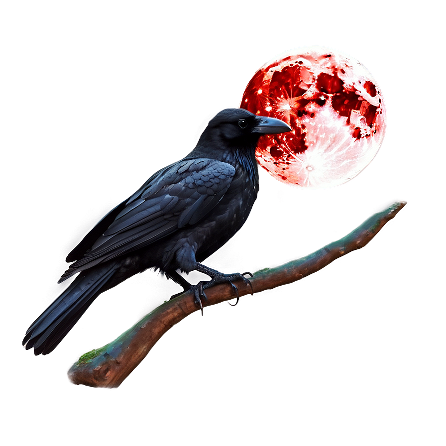 Blood Moon And Raven Png 06112024 PNG image