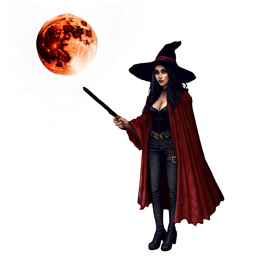 Blood Moon And Witch Png 06112024 PNG image