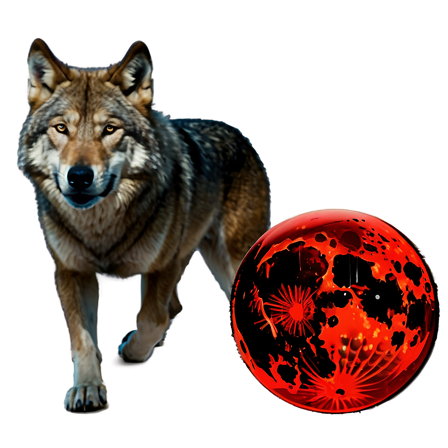 Blood Moon And Wolf Png 06112024 PNG image