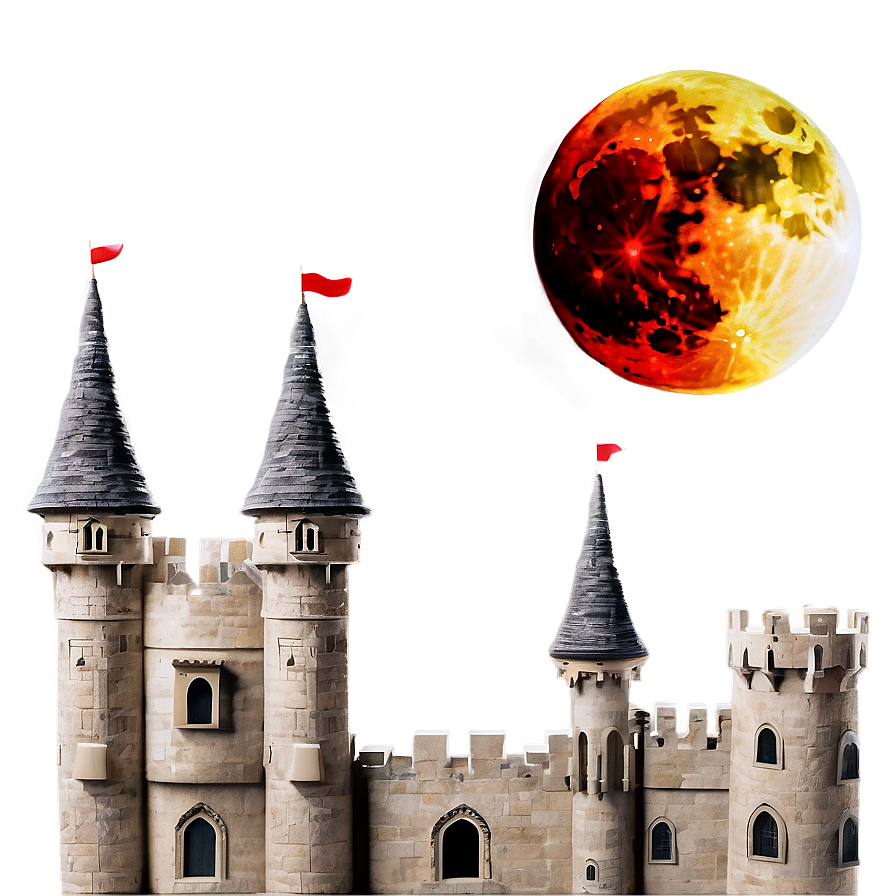 Blood Moon Over Castle Png 26 PNG image