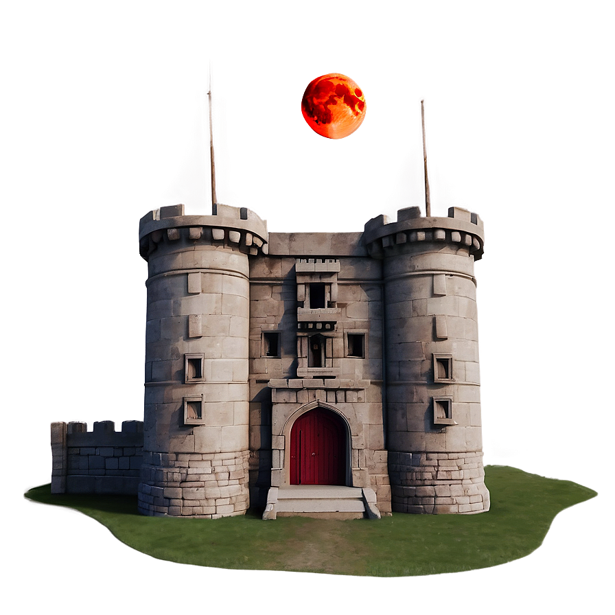 Blood Moon Over Castle Png Xwf PNG image