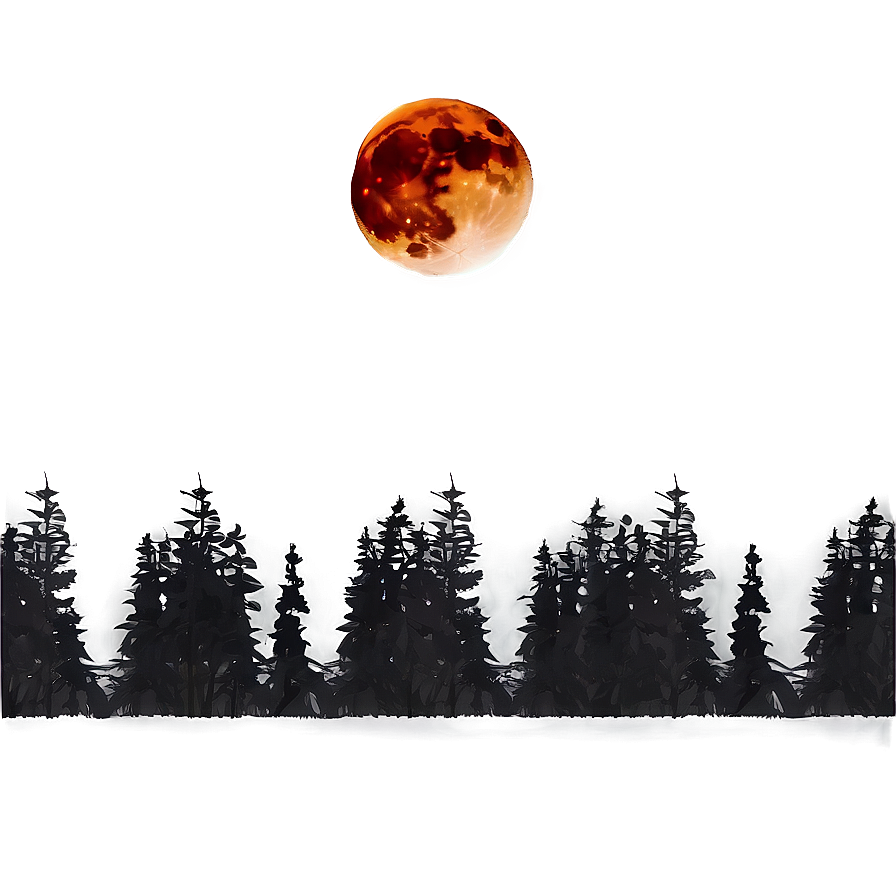 Blood Moon Over Forest Png 54 PNG image