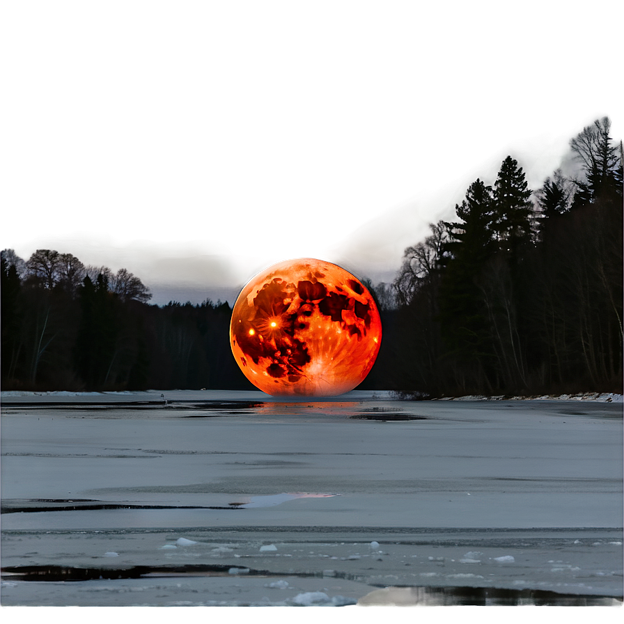 Blood Moon Over Ice Png Nnl PNG image