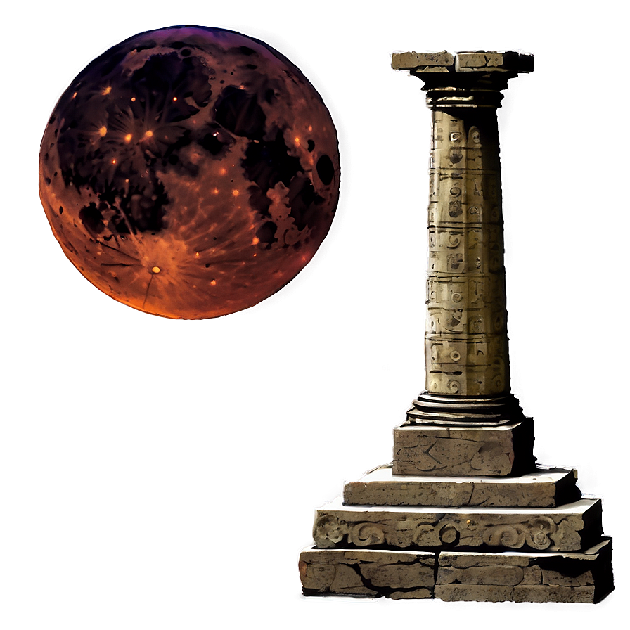 Blood Moon Over Ruins Png 06112024 PNG image