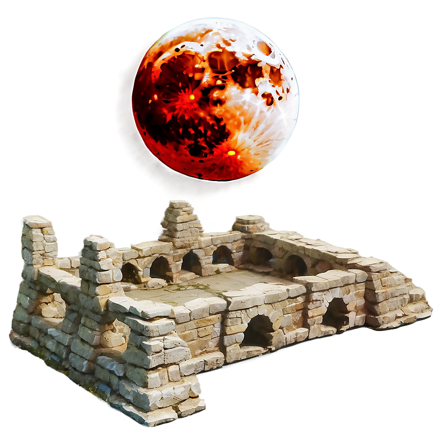 Blood Moon Over Ruins Png 49 PNG image