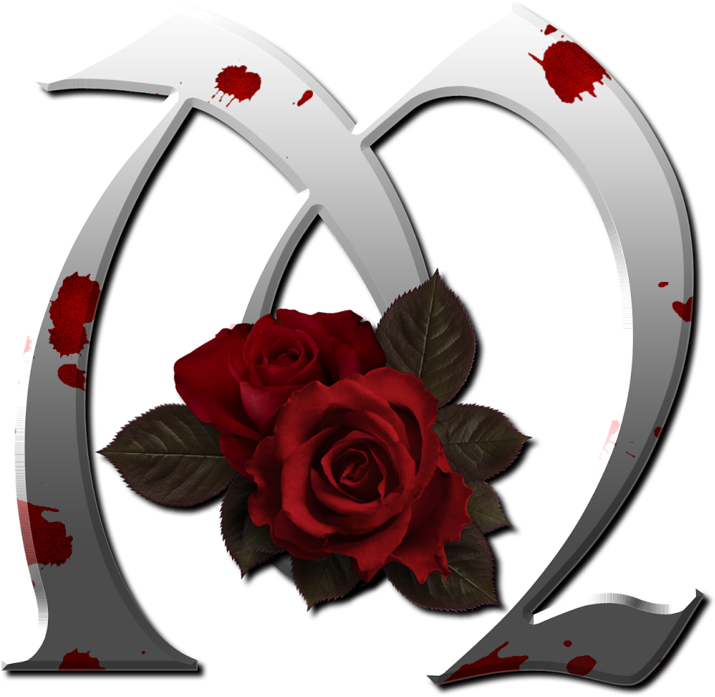 Bloody Rose Letter M PNG image