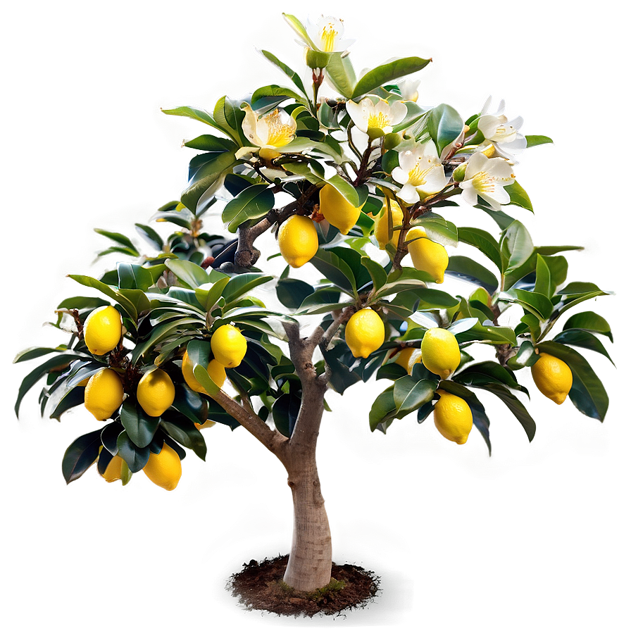 Blooming Lemon Tree Picture Png 06212024 PNG image