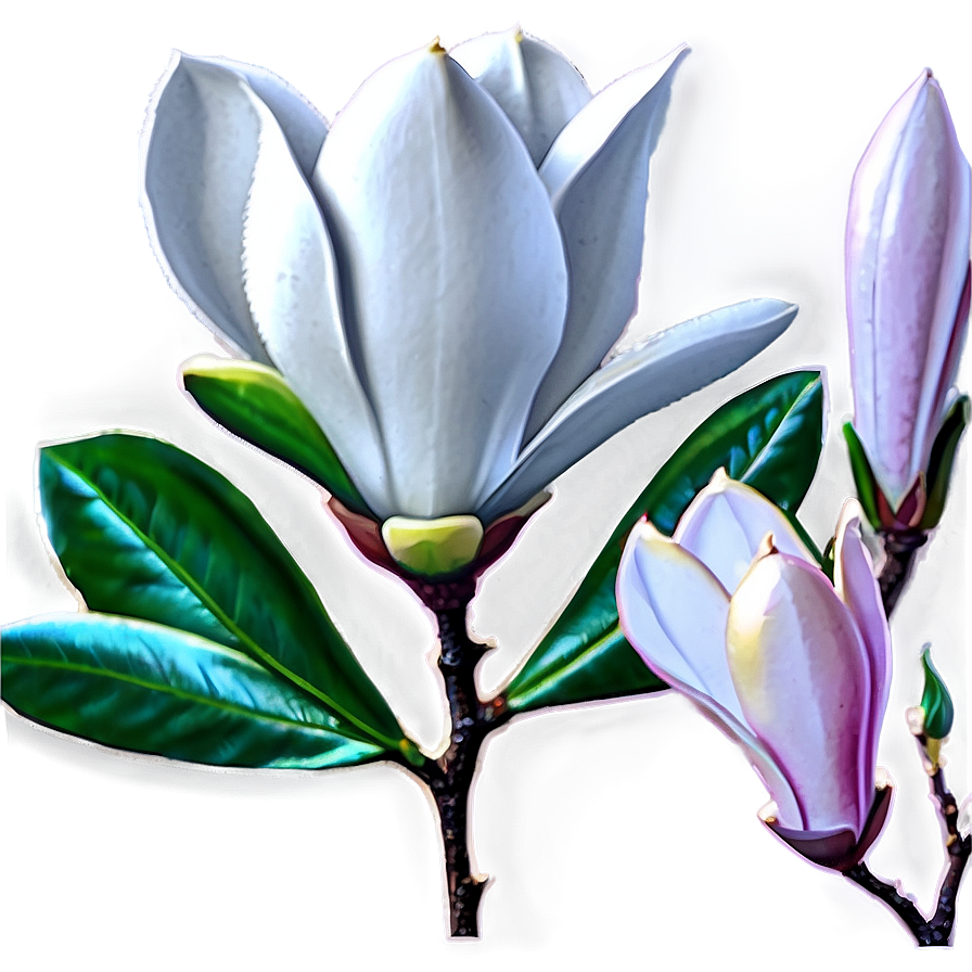 Blooming Magnolia Flower Scene Png Uvr88 PNG image