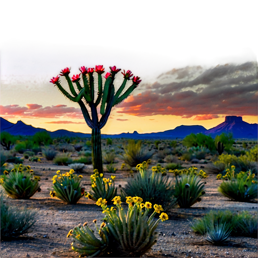 Blooming Mesa Desert Png 18 PNG image