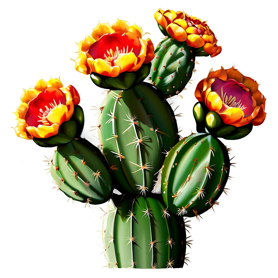 Blooming Mexican Cactus Flowers Png 06202024 PNG image