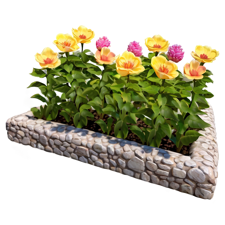 Blossoming Flower Bed Png Cnc38 PNG image