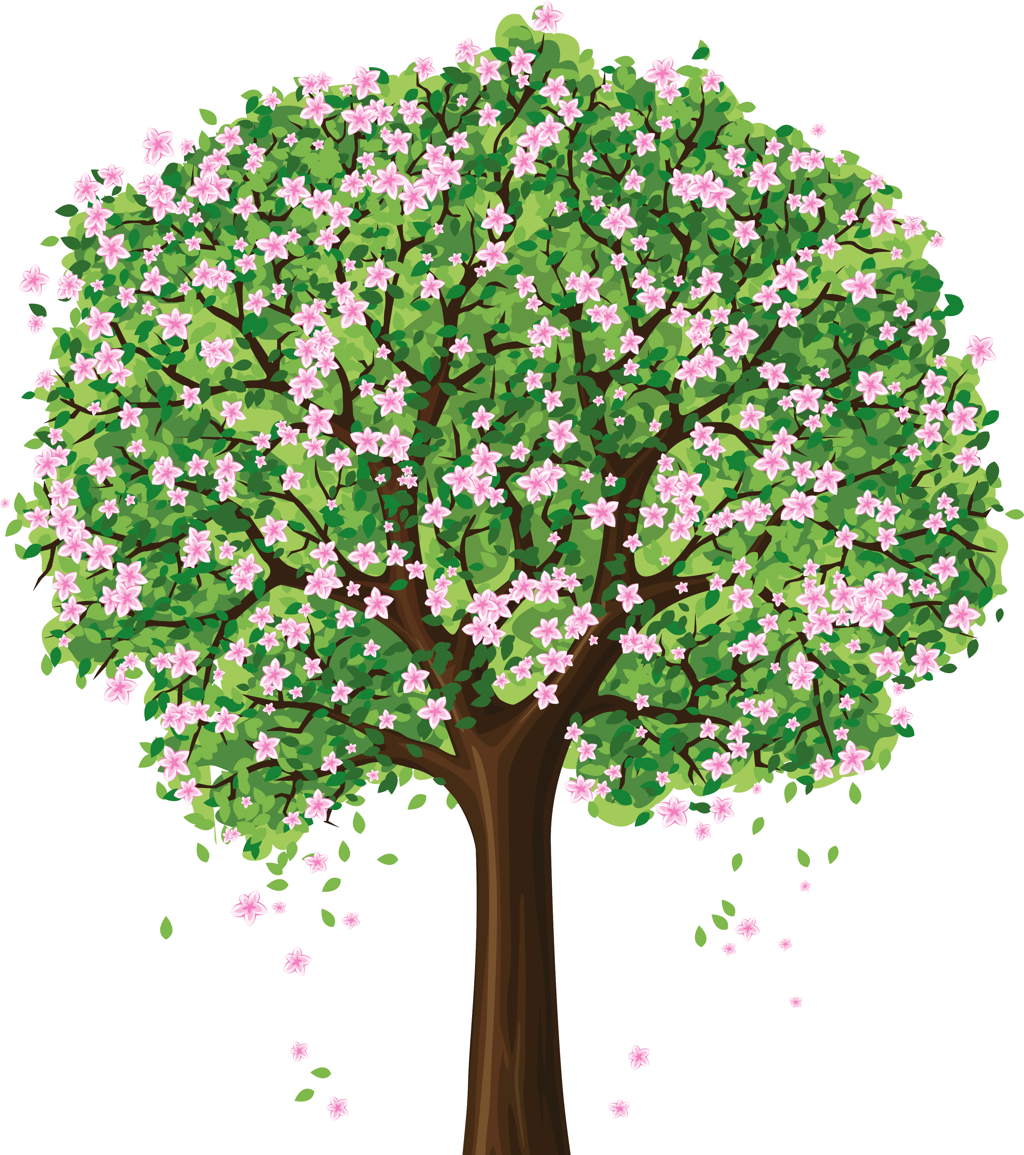 Blossoming Flower Tree Illustration PNG image