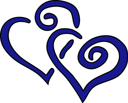 Blue Abstract Hearts PNG image