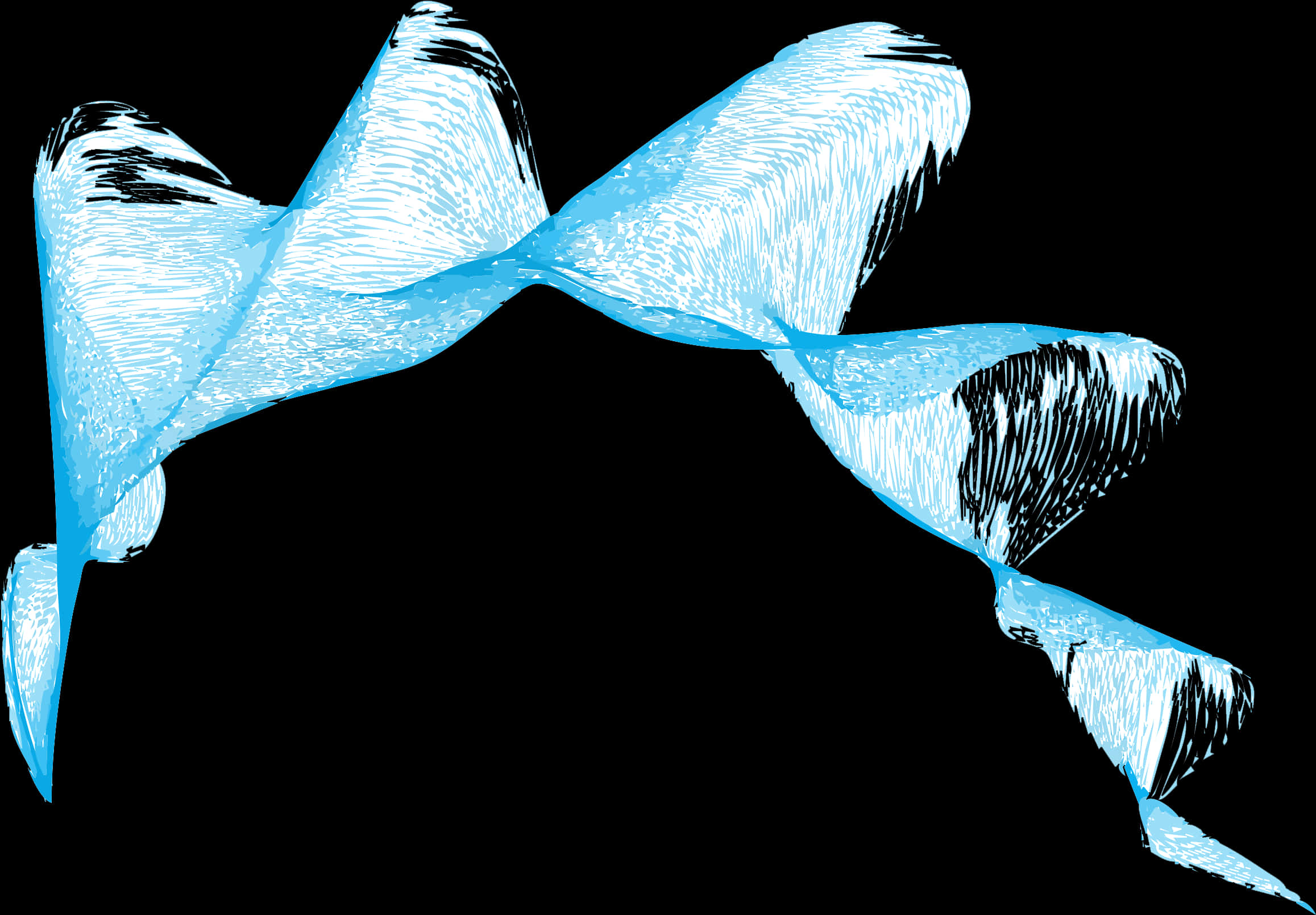 Blue Abstract Ribbon Artwork PNG image