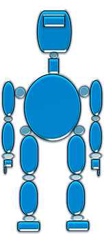 Blue Abstract Robot Graphic PNG image