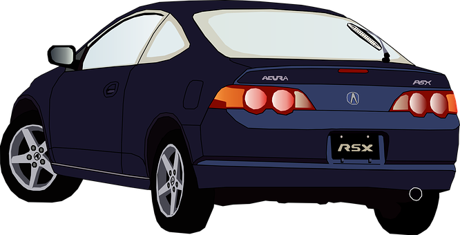 Blue Acura R S X Illustration PNG image
