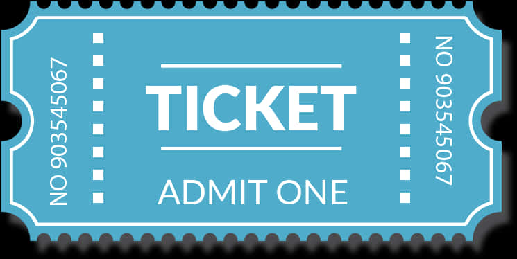 Blue Admit One Ticket Template PNG image