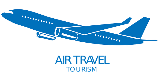 Blue Airplane Air Travel Tourism Graphic PNG image