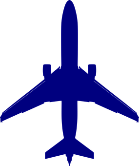 Blue Airplane Silhouette PNG image