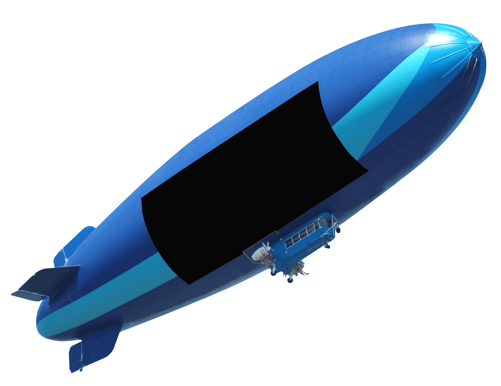 Blue Airship Against Sky PNG image