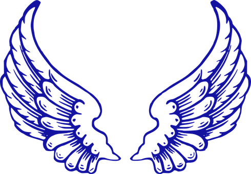 Blue Angel Wings Graphic PNG image