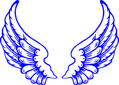 Blue Angel Wings Graphic PNG image