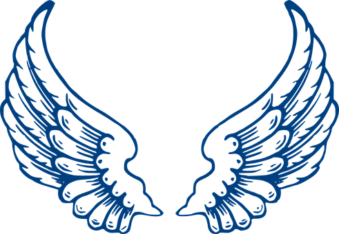 Blue Angel Wings Graphic PNG image