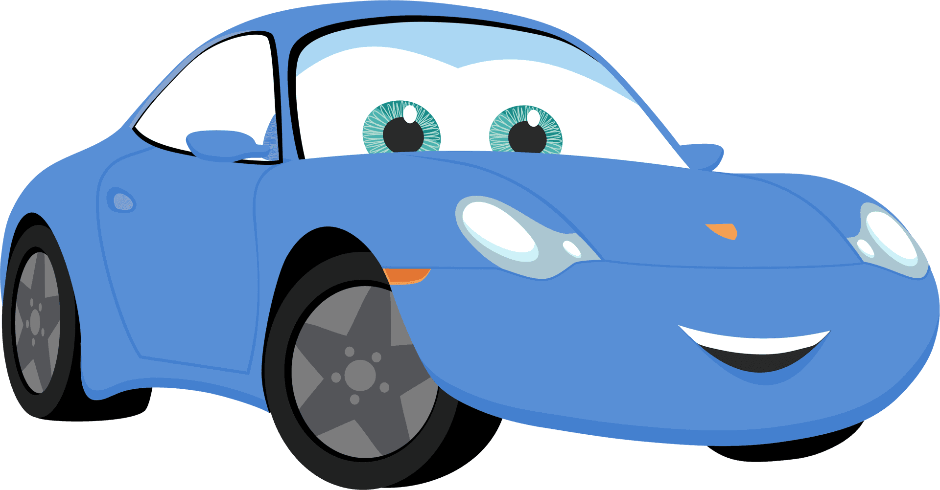 Blue_ Animated_ Car_ Character PNG image