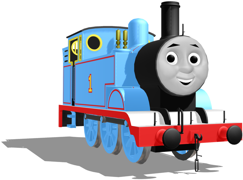 Blue Animated Train Character PNG image