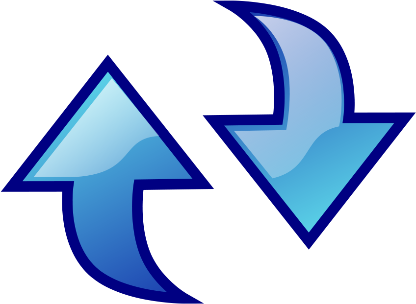 Blue Arrows Opposite Directions Clipart PNG image