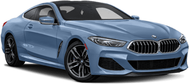 Blue B M W8 Series Coupe Side View PNG image