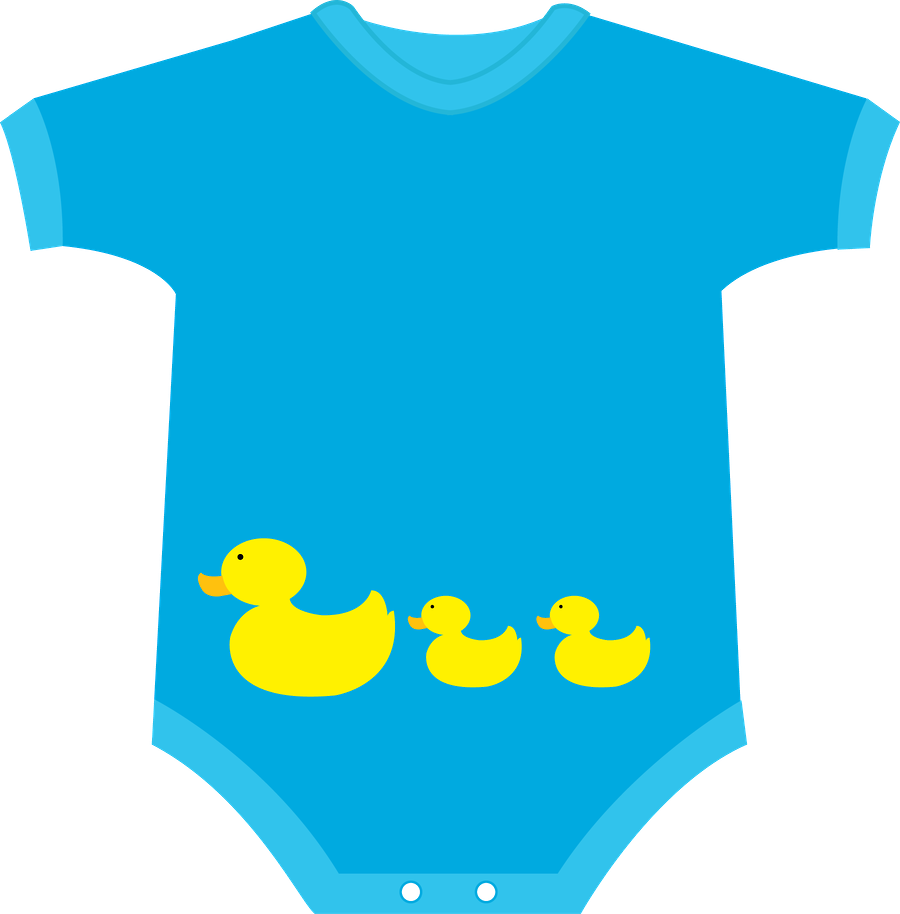 Blue Baby Onesiewith Duck Design PNG image