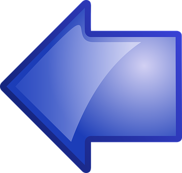 Blue Backward Arrow Icon PNG image