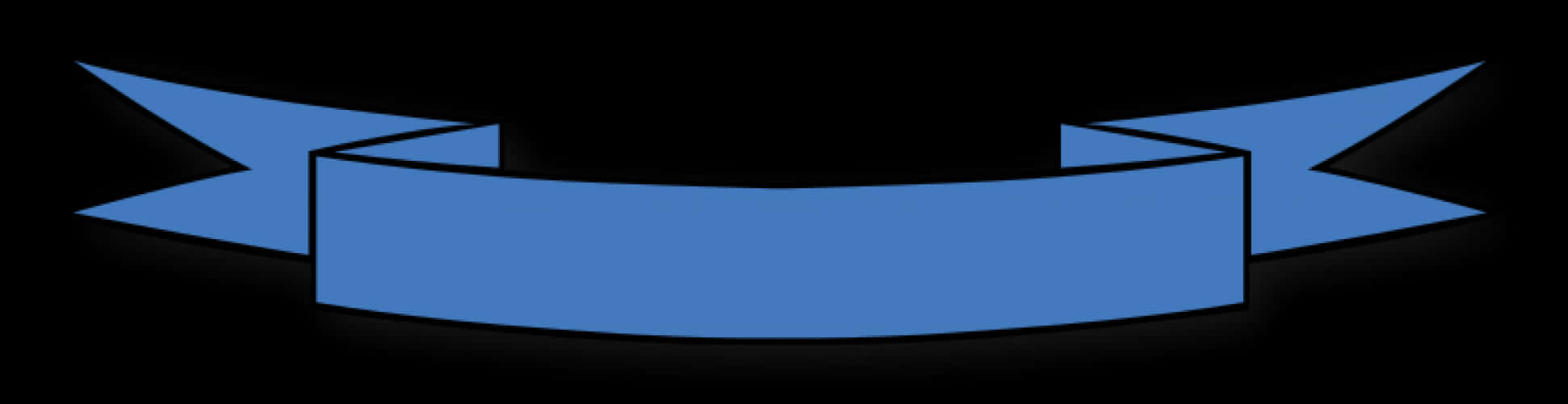 Blue Banner Ribbonon Black Background PNG image